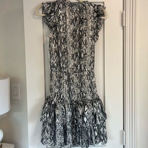 Smocked Waist Snake Skin Dress